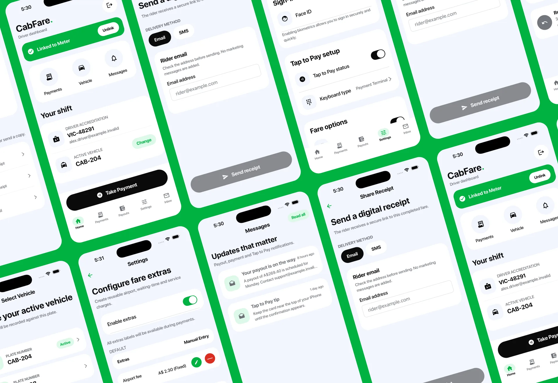 CabFare Driver App UX/UI Redesign website preview