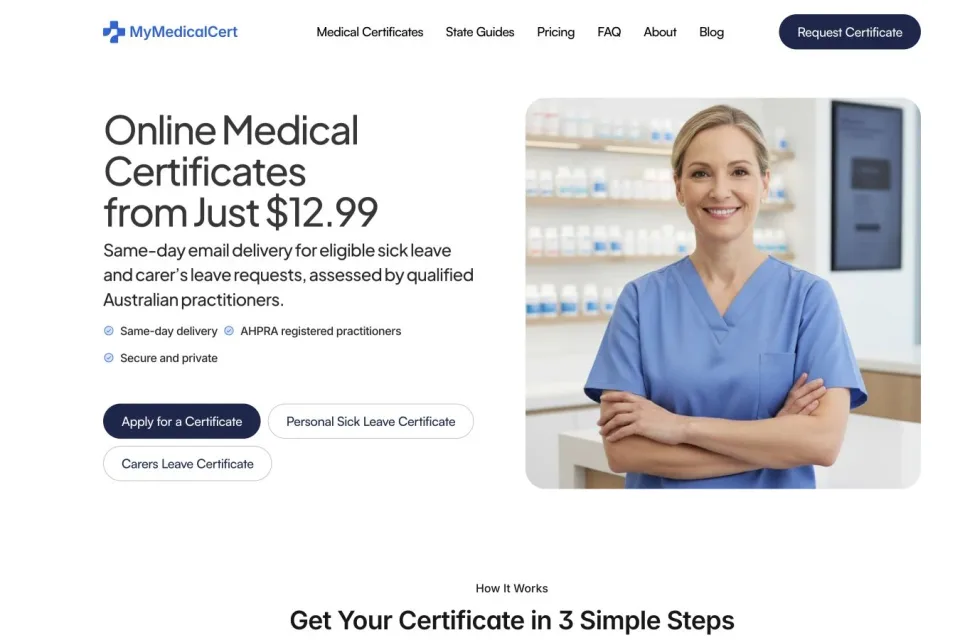 MyMedicalCert’s Digital Healthcare Platform website preview