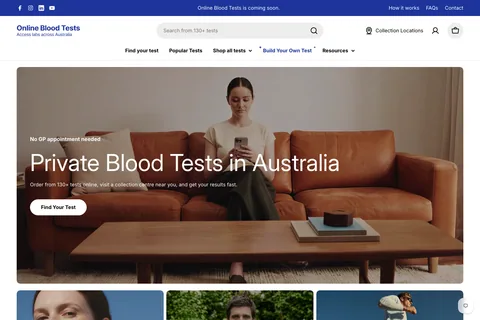 Online Blood Tests website project by New Site Agency