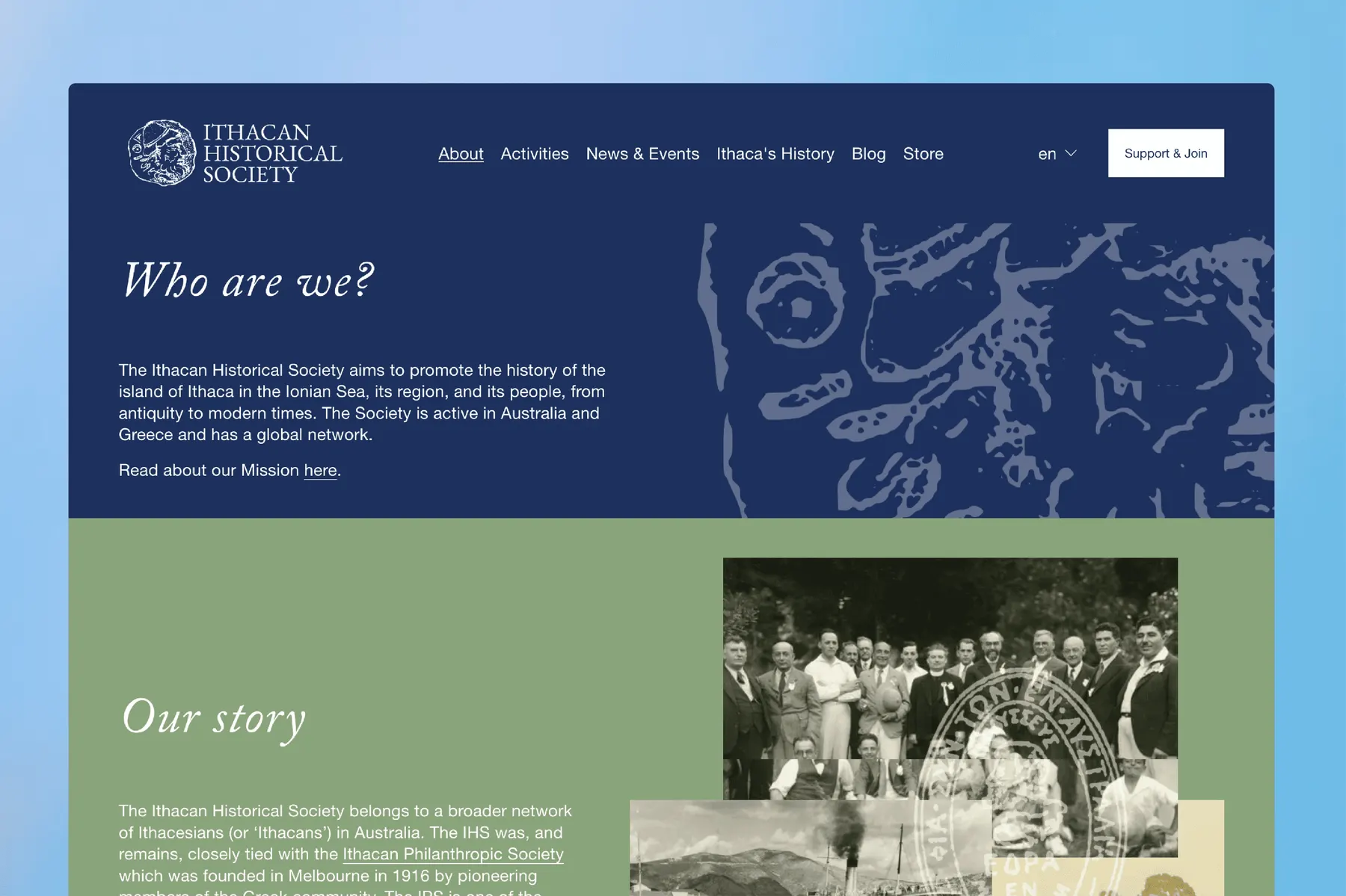 Strategy & Website Development for The Ithacan Historical Society website preview