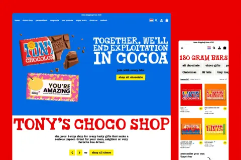 Tony’s Chocolonely website project by New Site Agency